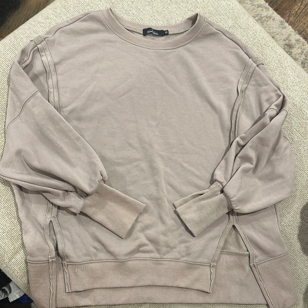 Tan Relaxed Fit Crewneck Sweatshirt